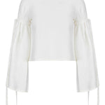 Ekru keten crop bluz | yazlık bluz | Dor Raw Luxury