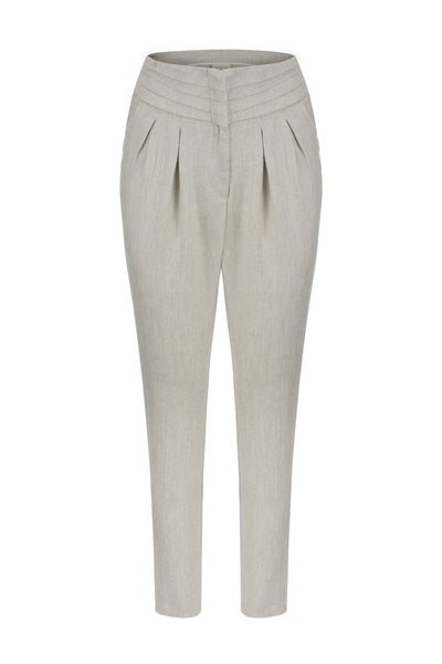 With Grace's Memory Keten Pantolon - Yulaf Rengi