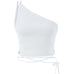 Beyaz keten crop bluz | yazlık bluz | Dor Raw Luxury