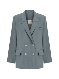 The Art of Forgetting Keten Ceket - Kayrak Mavi