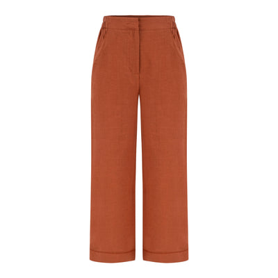 A Long Walk Keten Pantolon - Kiremit