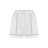 A Short Talk Keten Şort - Beyaz