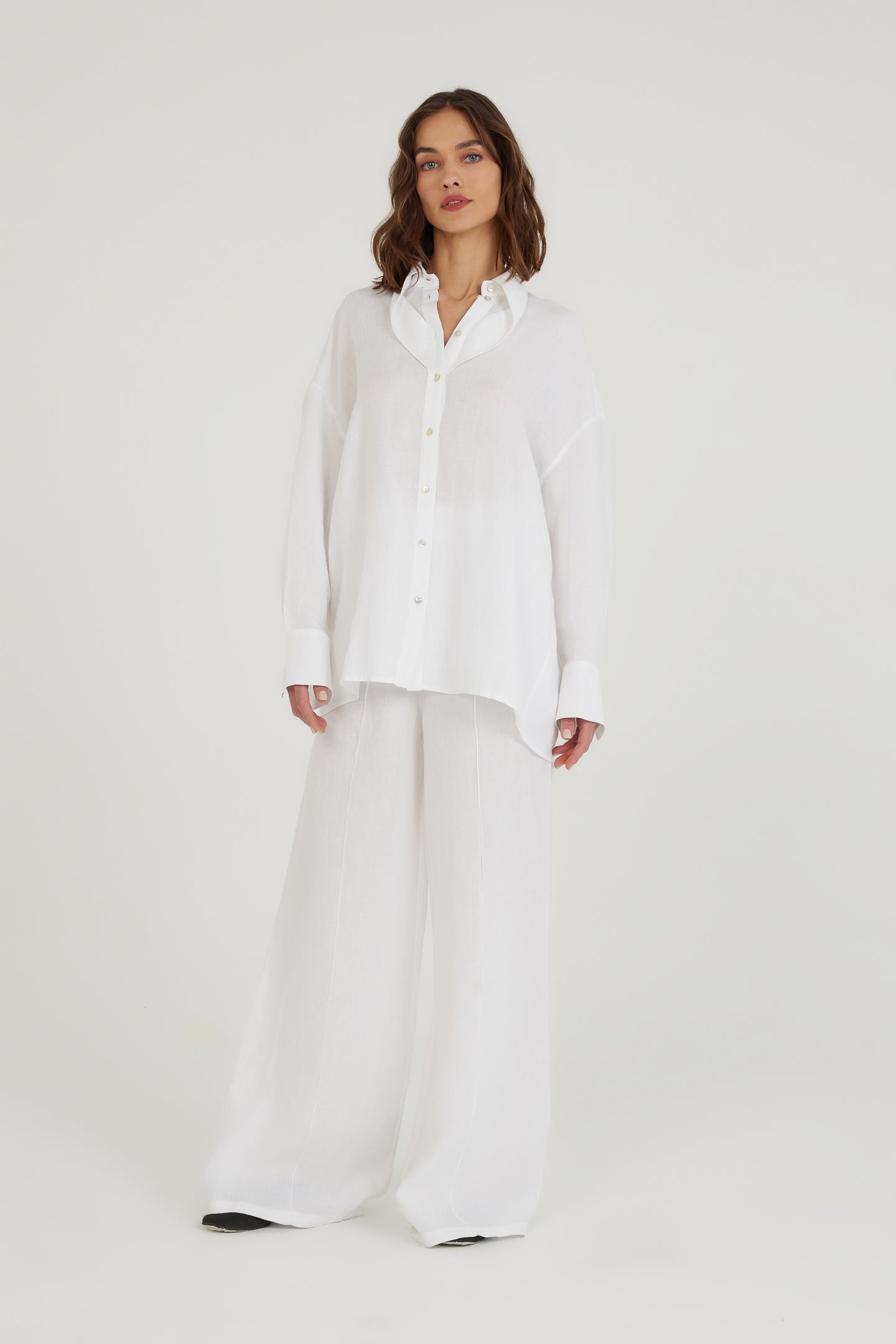 Remember Keten Gömlek - Beyaz