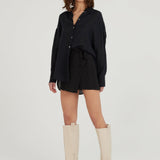 Farewell to Coimbra Keten Şort Etek - Sarı