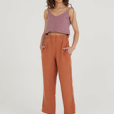 As Within So Without Keten Pantolon - Kiremit Çizgili