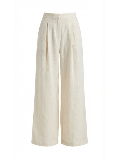 Ripple Keten Pantolon - Ekru