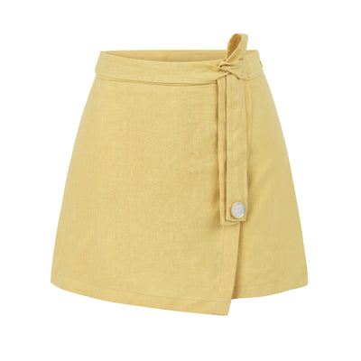 Farewell to Coimbra Keten Şort Etek - Sarı