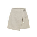 Farewell to Coimbra Keten Şort Etek - Sarı