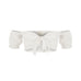 Beyaz keten crop bluz | yazlık bluz | Dor Raw Luxury