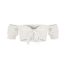 Beyaz keten crop bluz | yazlık bluz | Dor Raw Luxury
