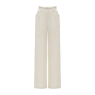 Say It Keten Pantolon - Taş Rengi