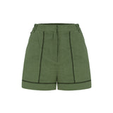 A Short Talk Keten Şort - Yeşil